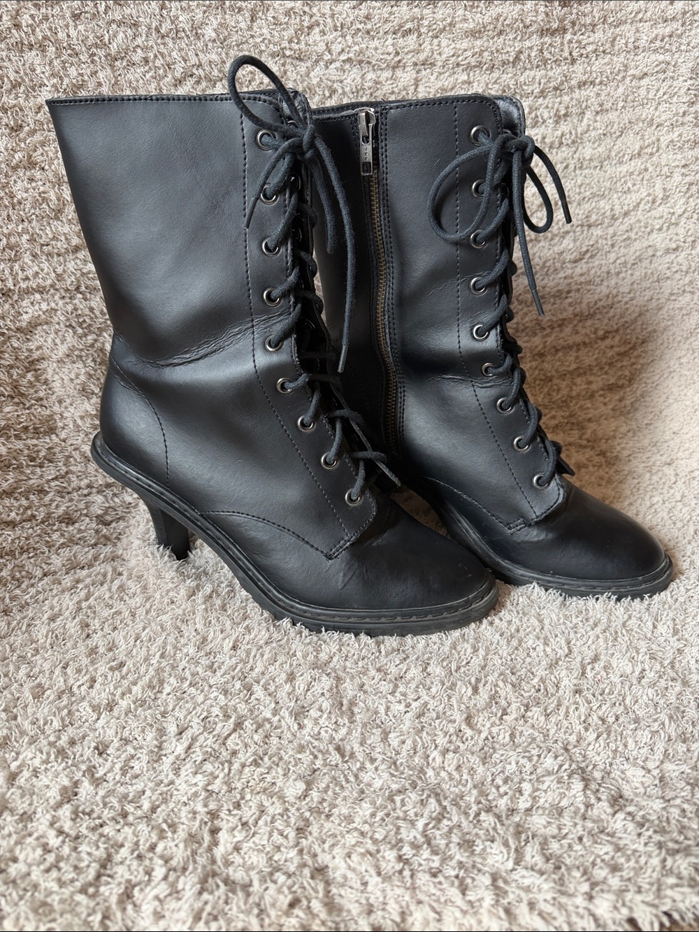 Cheap Monday Combat Boots with Heel